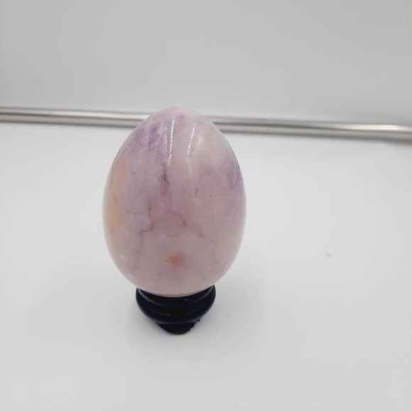 Vtg Light Pinkish Purple Dark Purple veining Alabaster Egg Easter Spring Decor - Picture 1 of 6